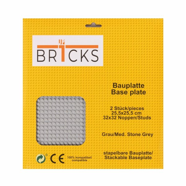 BR1CKS Bauplatte Med. Stone Grey 32x32 2er