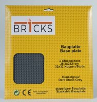BR1CKS Bauplatte Dark Stone Grey 32x32 2er