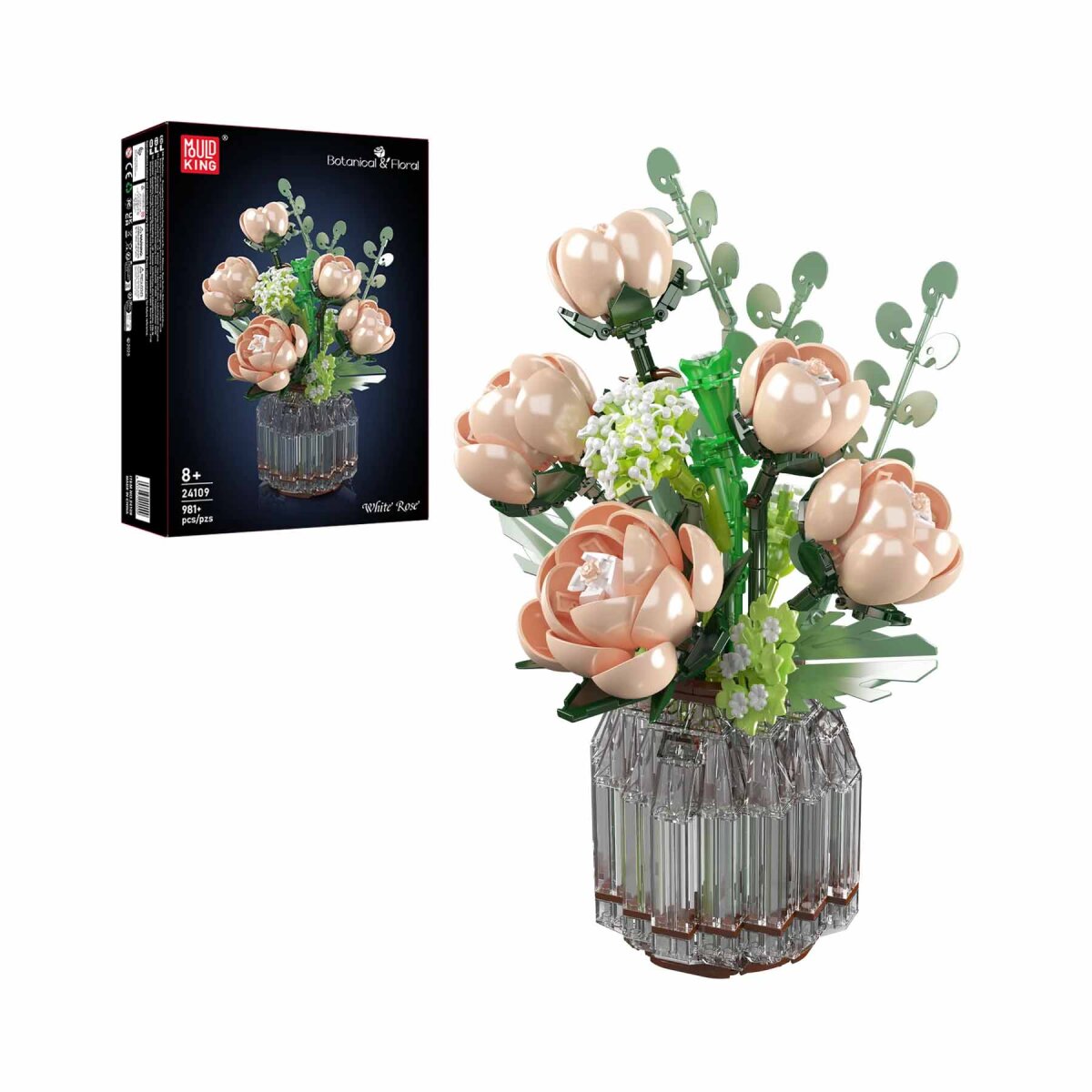 Mould King 24109 White Rose, 39,92