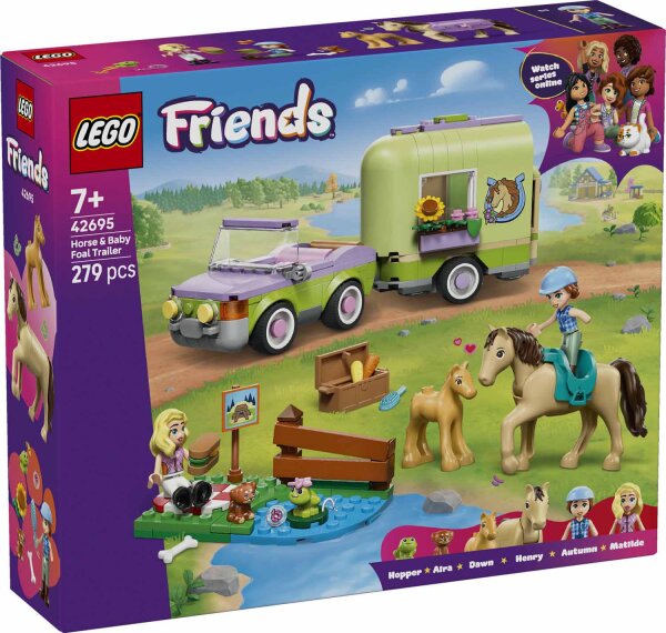 LEGO Friends 42695 Pferd und Fohlen mit Pferdeanhänger