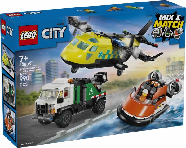 LEGO City 60505 Kombinationsset mit Flugzeug, Wartungsfahrzeug und Luftkissenboot
